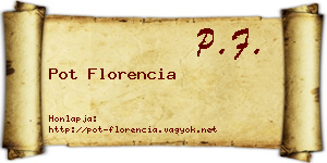 Pot Florencia névjegykártya
